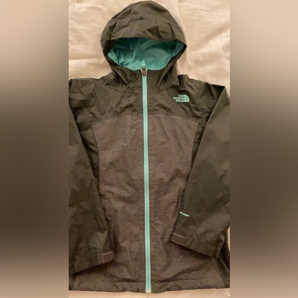 Girls north face rain jacket
